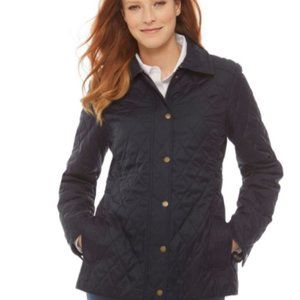 L.L. Bean Women's Quilted Riding Jacket Navy Blue Size M